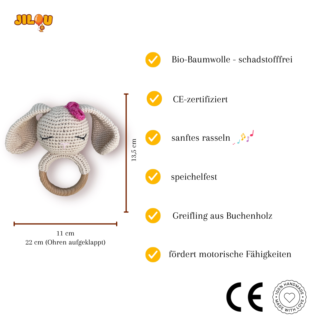 Gehäkelte Rassel - Hase