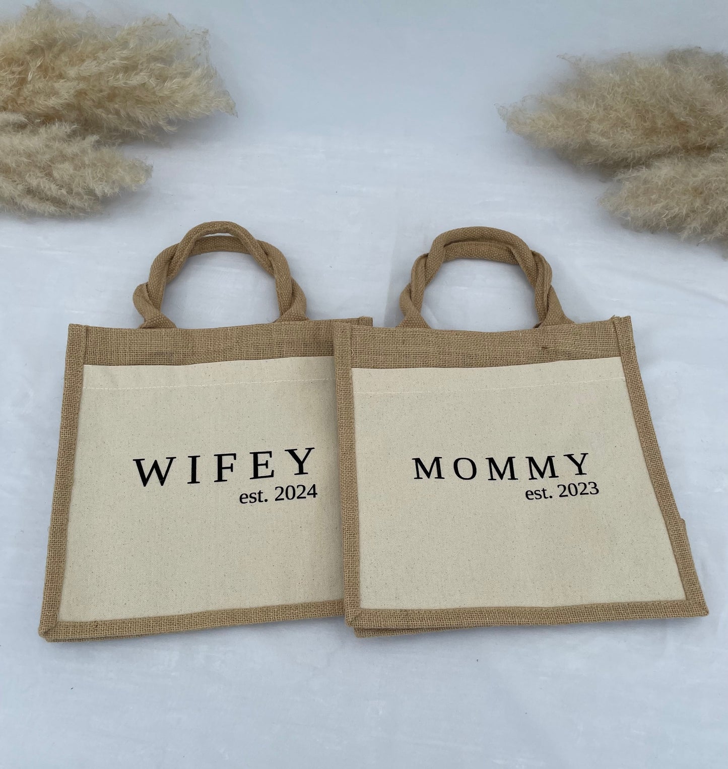 Jutetasche Mommy / Wifey - personalisierbar