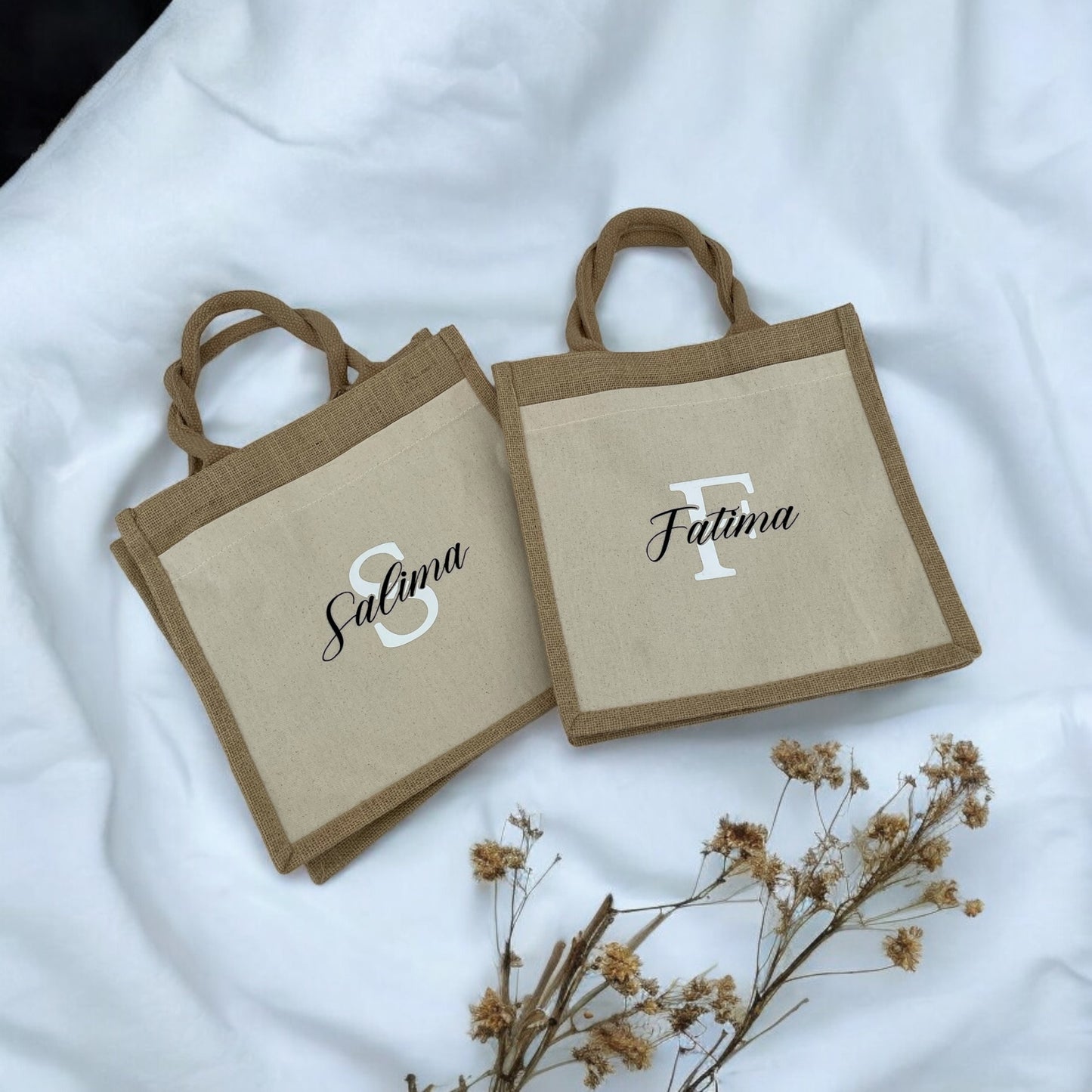 Jutetasche mit Namen - personalisierbar