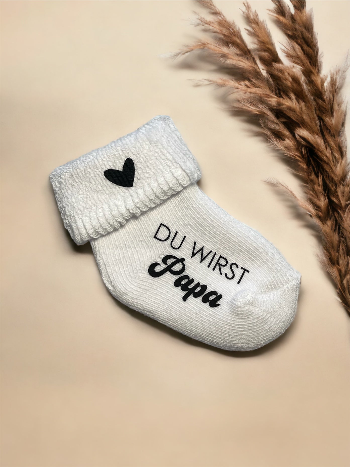 Schwangerschaftsverkündung - weißes Söckchen
