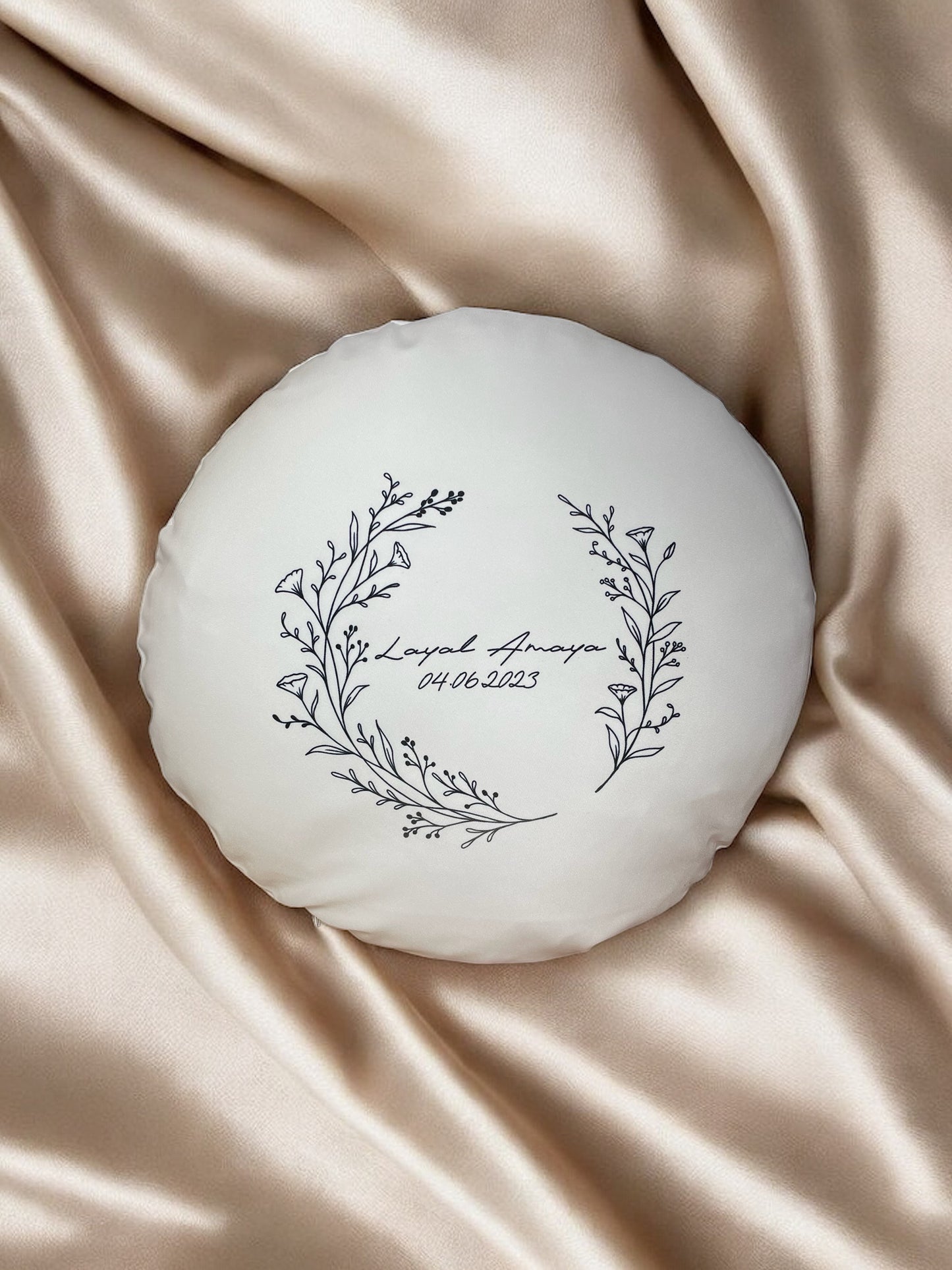 Geburtskissen rund - personalisierbar