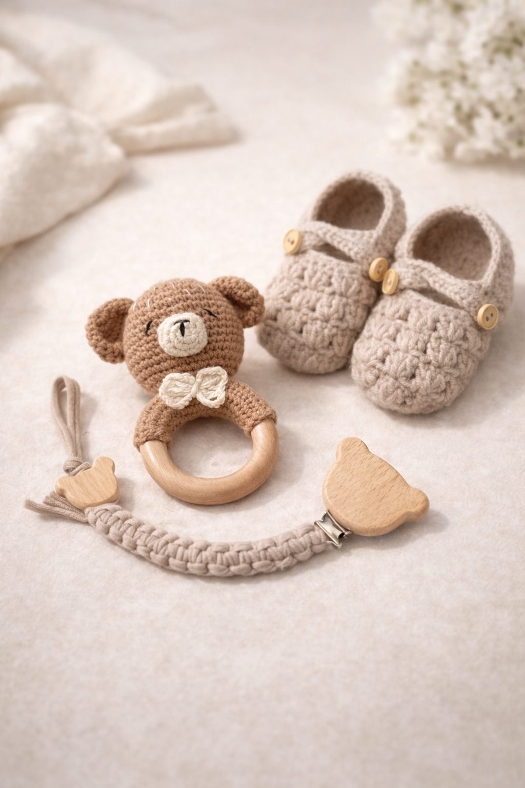 Geschenkset 3-teilig - brauner Bär