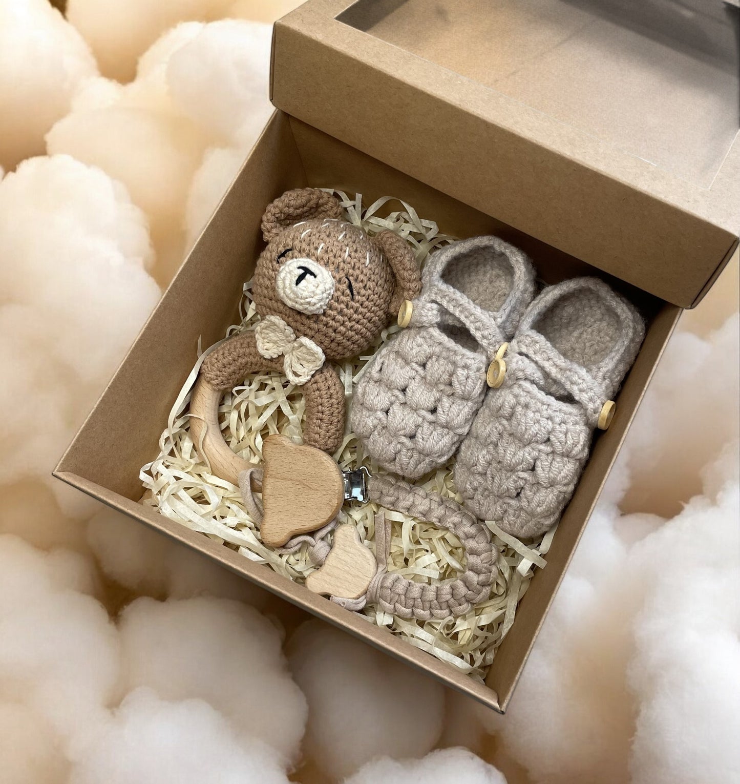 Geschenkset 3-teilig - brauner Bär