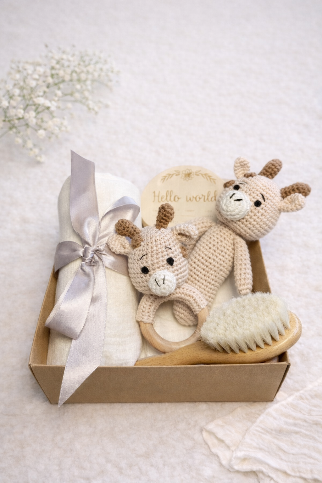 Geschenkset 5-teilig - Giraffe beige