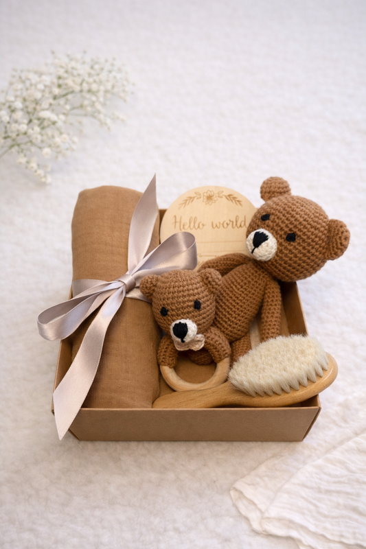 Geschenkset 5-teilig - Bär braun