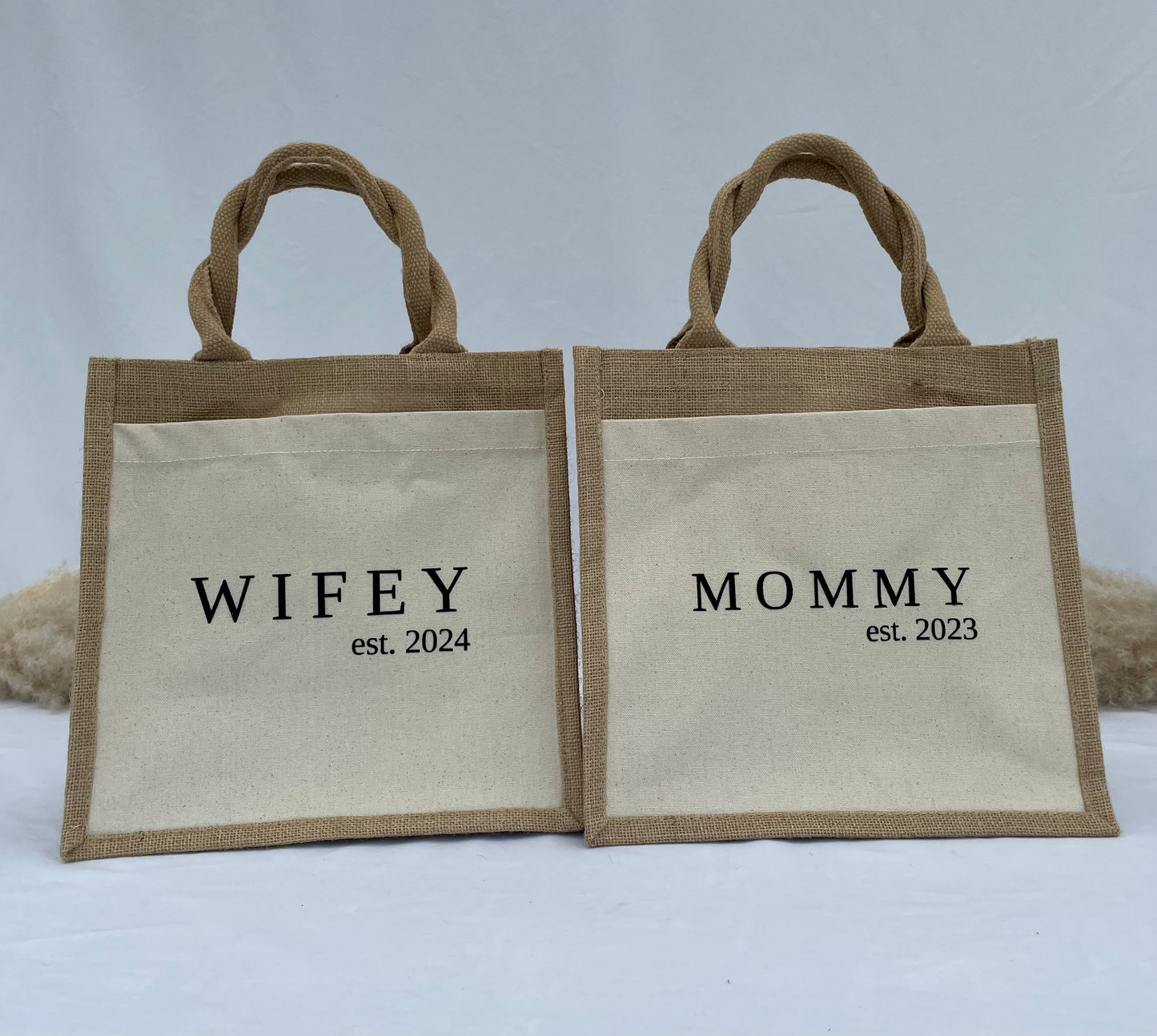 Jutetasche Mommy / Wifey - personalisierbar