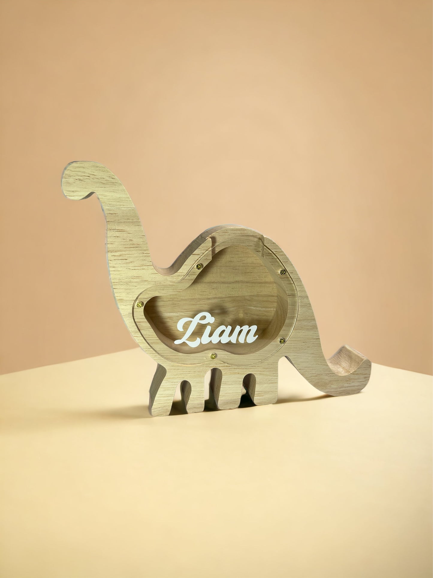 Holzspardose Dino/Elefant - personalisierbar